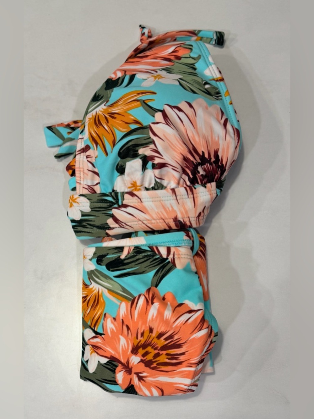 NEW Kona Sol Turquoise Floral Bikini MEDIUM - Picture 11 of 13